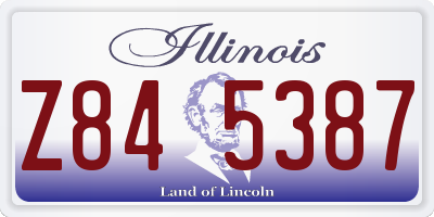IL license plate Z845387