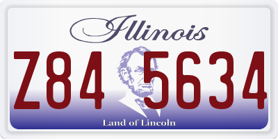 IL license plate Z845634
