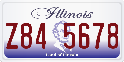 IL license plate Z845678