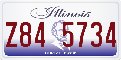IL license plate Z845734