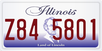 IL license plate Z845801