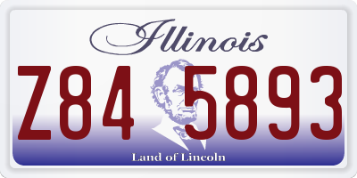 IL license plate Z845893