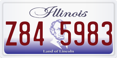 IL license plate Z845983