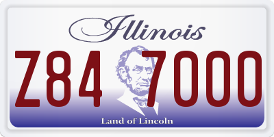 IL license plate Z847000
