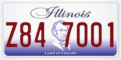 IL license plate Z847001