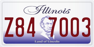 IL license plate Z847003