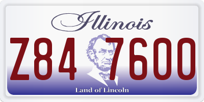 IL license plate Z847600