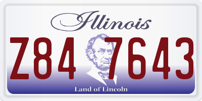 IL license plate Z847643