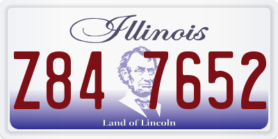 IL license plate Z847652