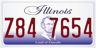 IL license plate Z847654