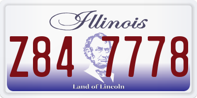 IL license plate Z847778
