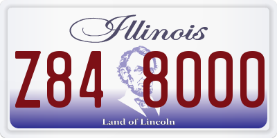 IL license plate Z848000