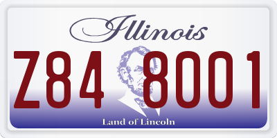 IL license plate Z848001