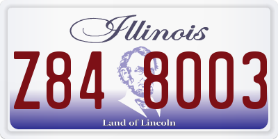 IL license plate Z848003