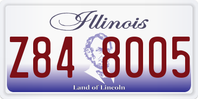 IL license plate Z848005