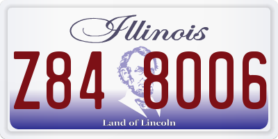 IL license plate Z848006