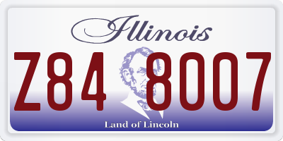 IL license plate Z848007