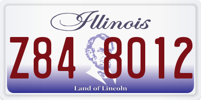 IL license plate Z848012