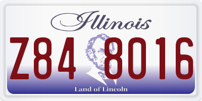 IL license plate Z848016