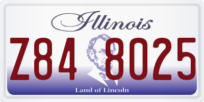 IL license plate Z848025