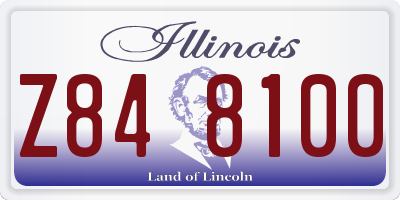 IL license plate Z848100