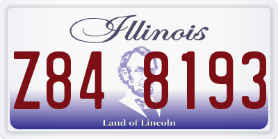 IL license plate Z848193