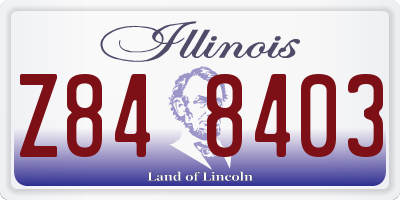IL license plate Z848403