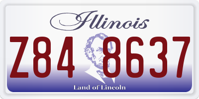 IL license plate Z848637