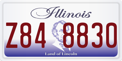 IL license plate Z848830