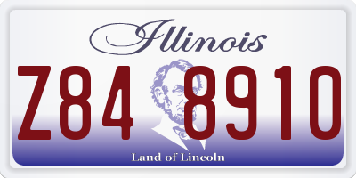IL license plate Z848910