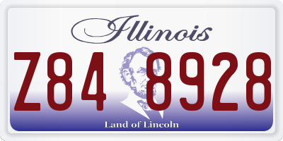 IL license plate Z848928