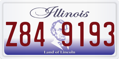 IL license plate Z849193