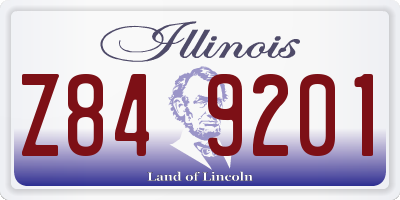 IL license plate Z849201