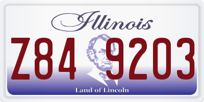 IL license plate Z849203