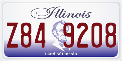 IL license plate Z849208