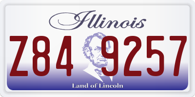IL license plate Z849257