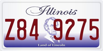 IL license plate Z849275