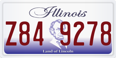 IL license plate Z849278