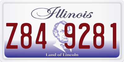 IL license plate Z849281