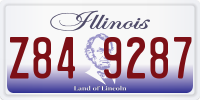 IL license plate Z849287