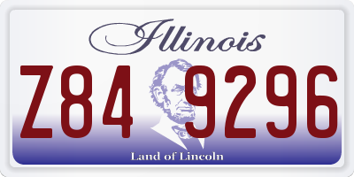 IL license plate Z849296