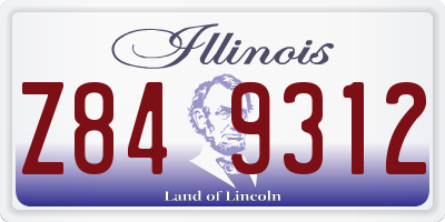 IL license plate Z849312