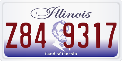 IL license plate Z849317