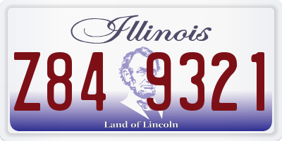 IL license plate Z849321
