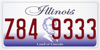 IL license plate Z849333