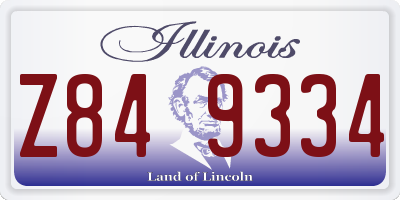 IL license plate Z849334