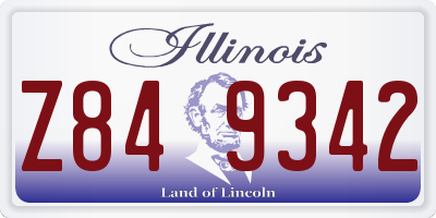 IL license plate Z849342