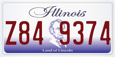 IL license plate Z849374