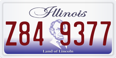 IL license plate Z849377
