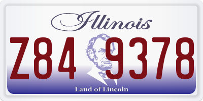 IL license plate Z849378
